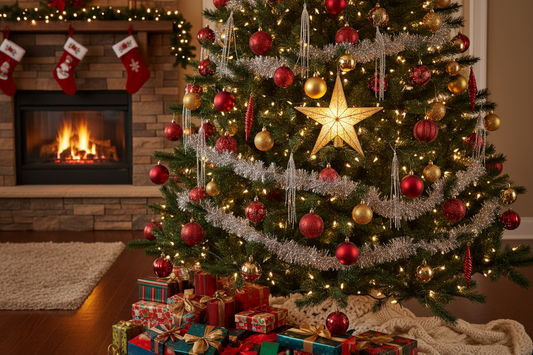 Cedar-Style Artificial Christmas Tree | Detachable Branches | Warm Light String Included